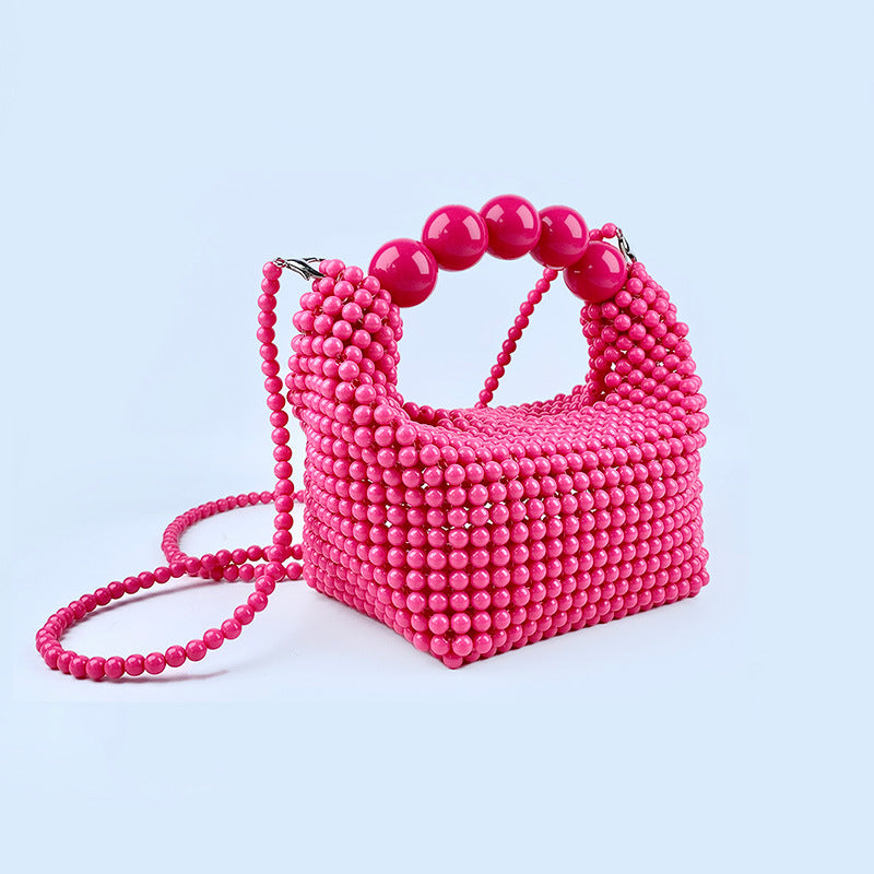 Dopamine Mini Handbag , Acrylic Bead Purse