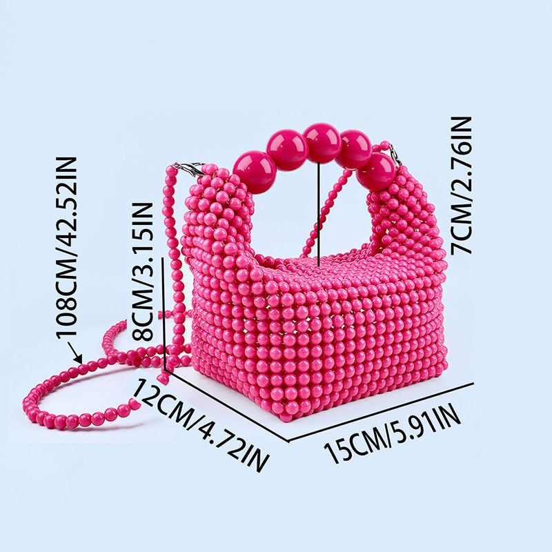 Dopamine Mini Handbag , Acrylic Bead Purse