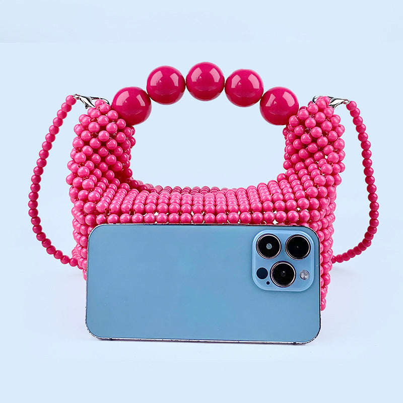 Dopamine Mini Handbag , Acrylic Bead Purse