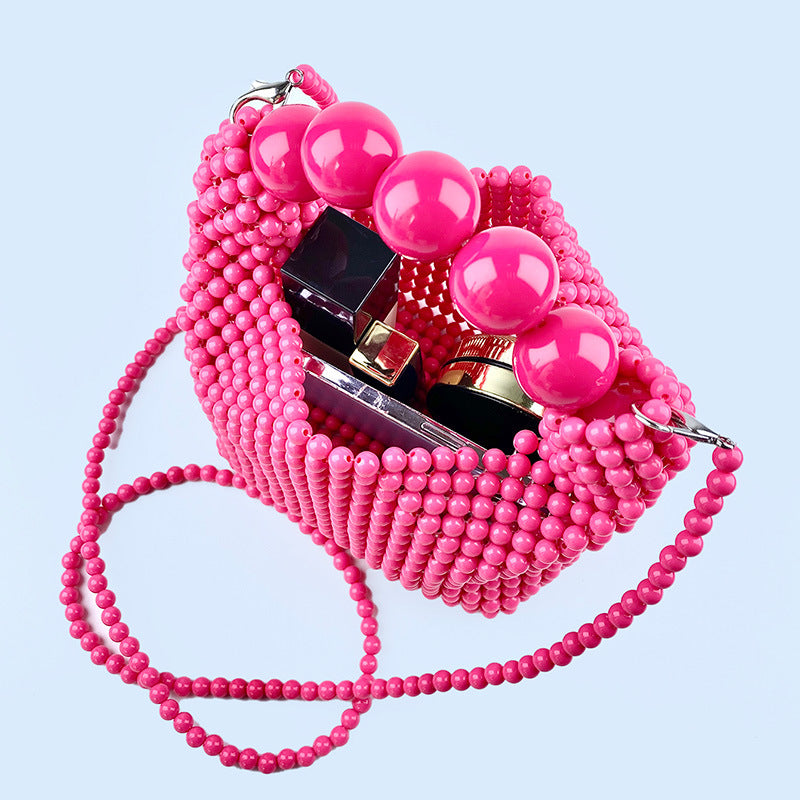 Dopamine Mini Handbag , Acrylic Bead Purse