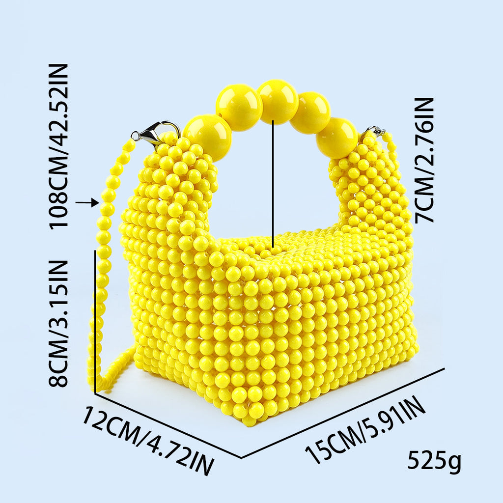 Dopamine Mini Handbag , Acrylic Bead Purse