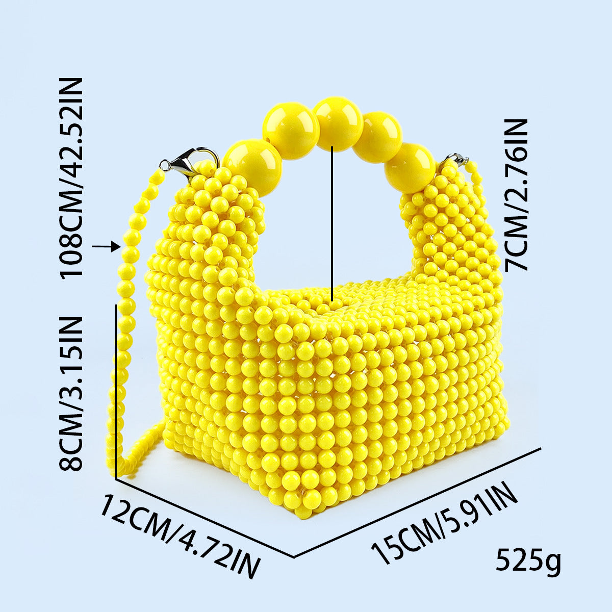 Dopamine Mini Handbag , Acrylic Bead Purse